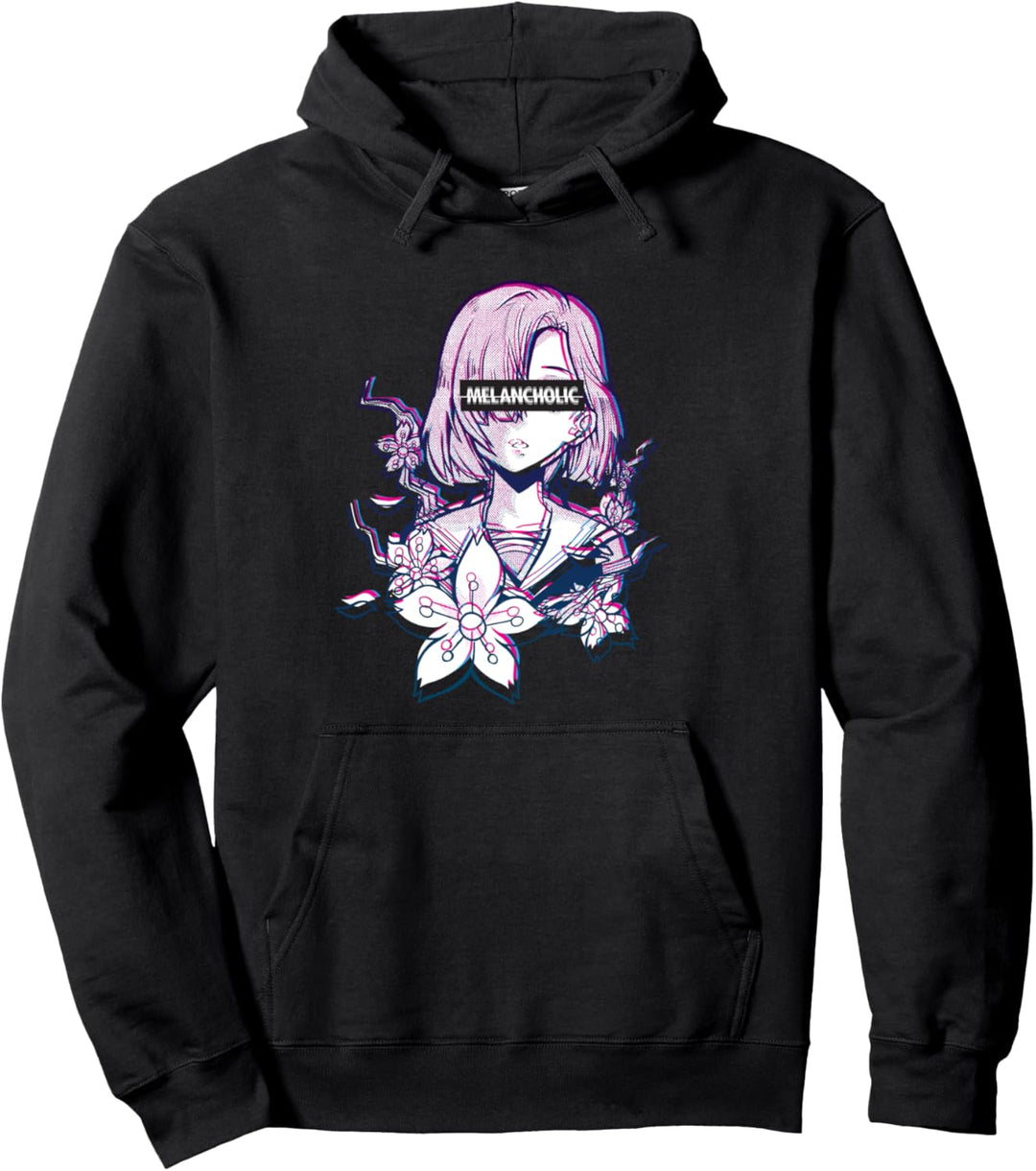 Vaporwave mit anime und Glitch Effekt und Japan Vaporwave Pullover Hoodie