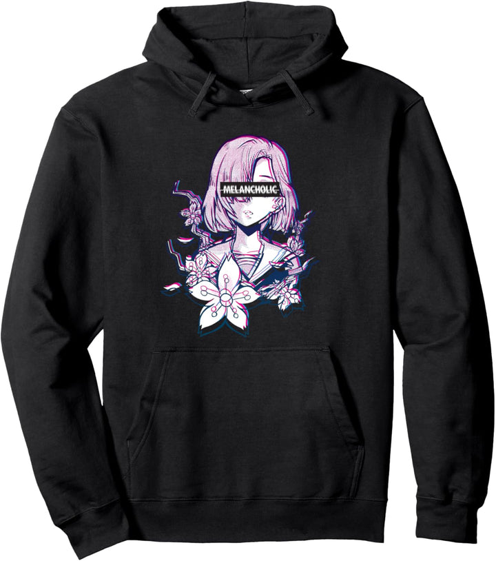 Vaporwave mit anime und Glitch Effekt und Japan Vaporwave Pullover Hoodie