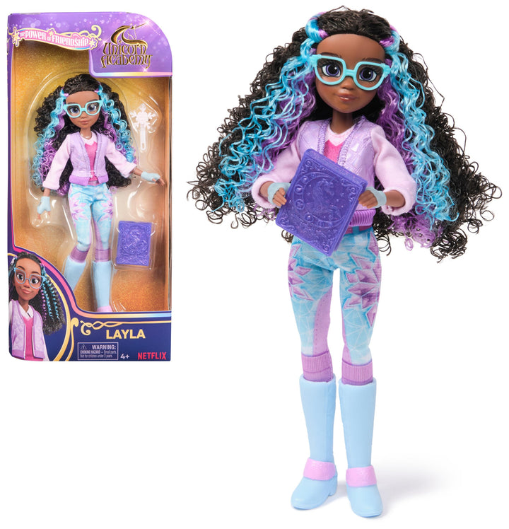 Unicorn Academy Ankleidepuppe Layla - die Originalpuppe zur beliebten Netflix-Serie, 24 cm gross, mi