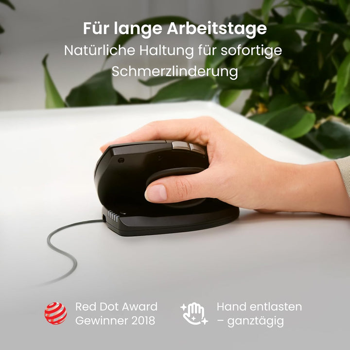 Contour Unimouse Ergonomische Maus | Einstellbare Neigung von 35°-70°, 6 programmierbare Tasten, Dau