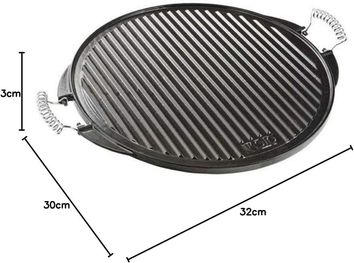 Vaello La Valenciana 3832 Grillplatte aus emailliertem Gusseisen, rund, 32 cm, Schwarz 30 x 32 x 30