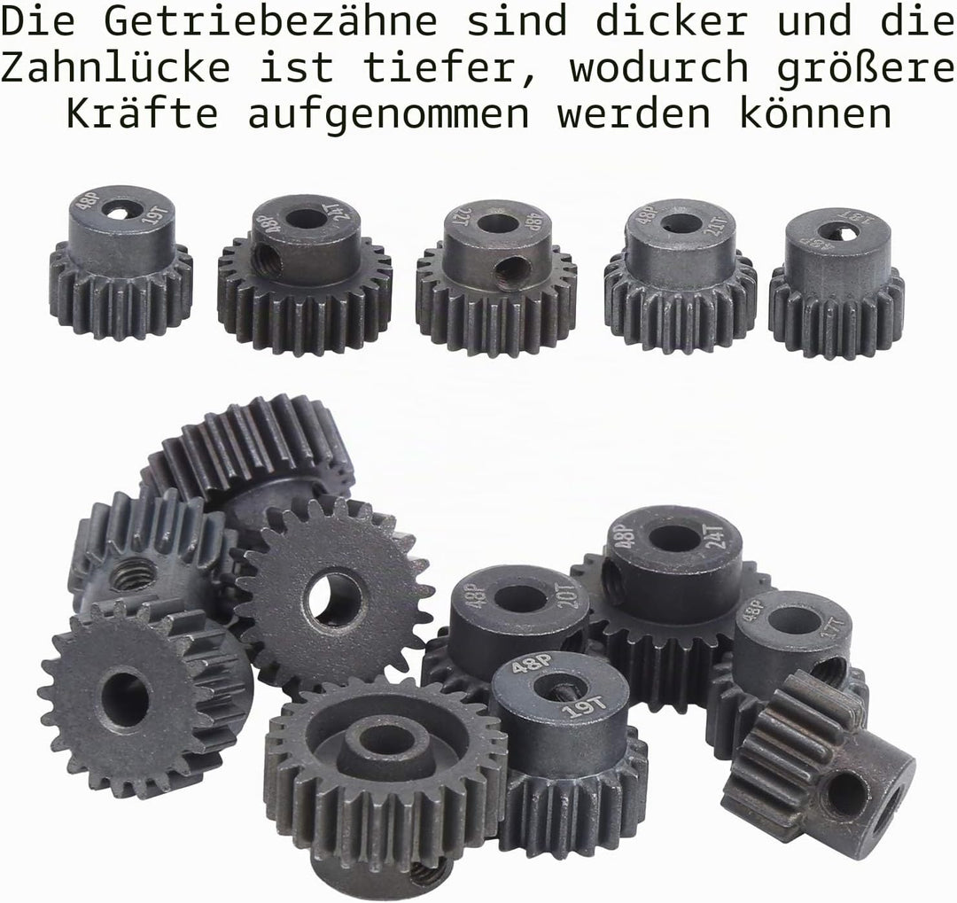 RiToEasysports 16T - 25T 48P RC Car Ritzel Ritzel Ersatzteile RC Car Upgrade Teile Passend für 1/10