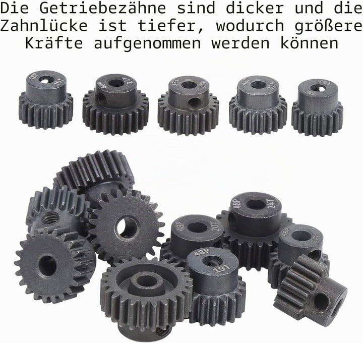 RiToEasysports 16T - 25T 48P RC Car Ritzel Ritzel Ersatzteile RC Car Upgrade Teile Passend für 1/10
