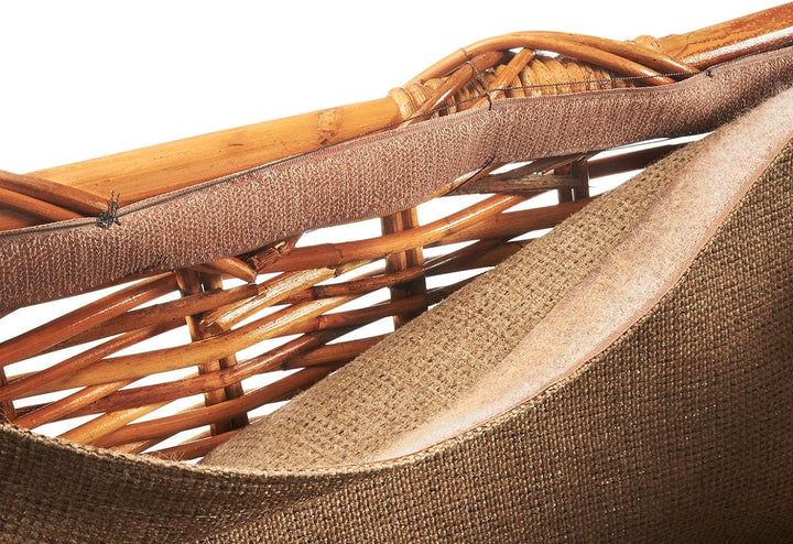 Holztrage Holzkorb für Kaminholz - Rattan Lacak mit abnehmbarem Leinenstoff Braun, Braun
