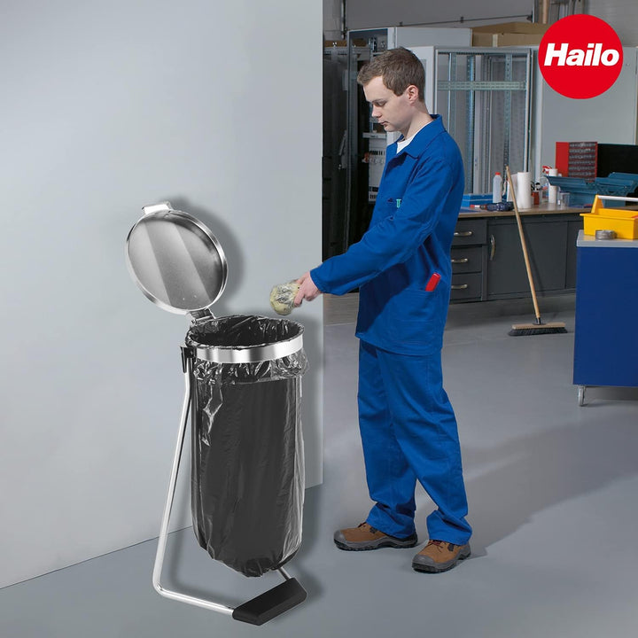 Hailo ProfiLine MSS Design XXXL Müllsackständer 120 Liter - Stahlgestell mit Klemmring - grosser Öff