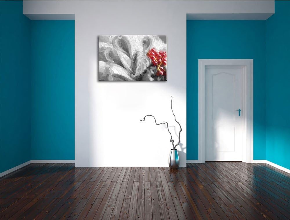 bunte frische Obstschale schwarz/weiss Deluxe Format: 100x70 cm auf Leinwand, XXL riesige Bilder fer
