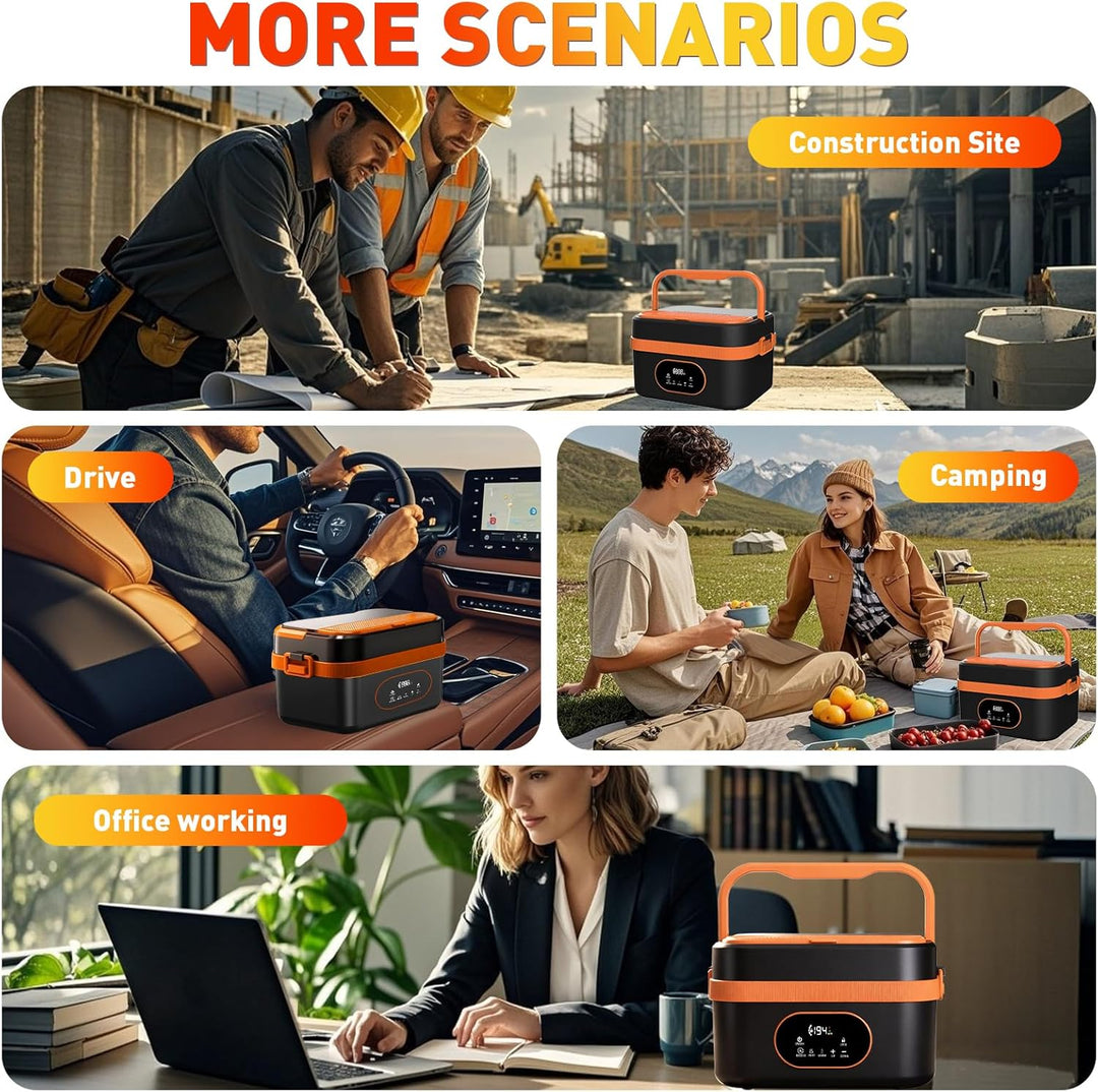 2025 Upgrade Beheizte Lunchbox Wiederaufladbare Selbstheizende 1.5L Tragbare Elektrische Lunchbox fü