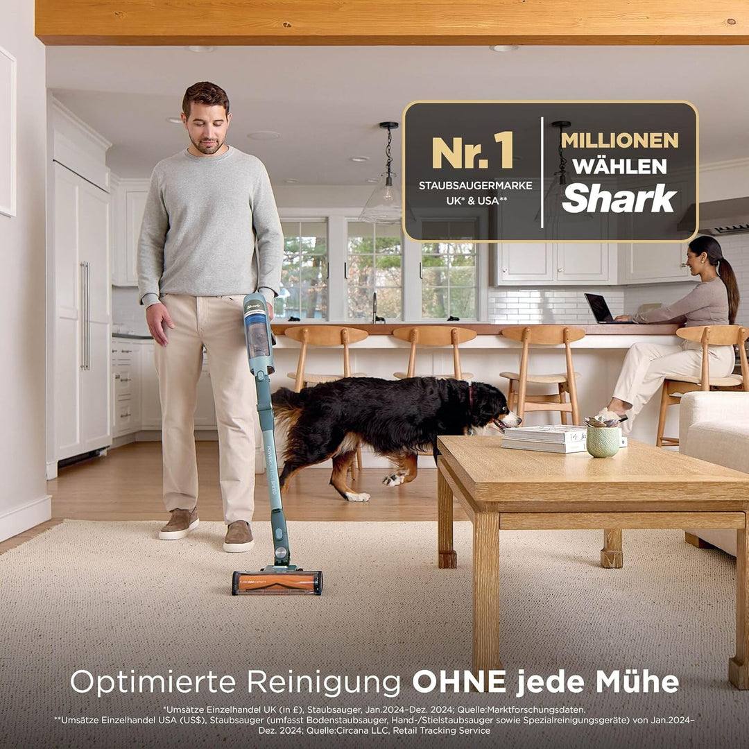 Shark Detect Speed Clean & Empty Pet Pro Akku-Staubsauger, Reverse Clean, bis zu 60 Minuten Laufzeit