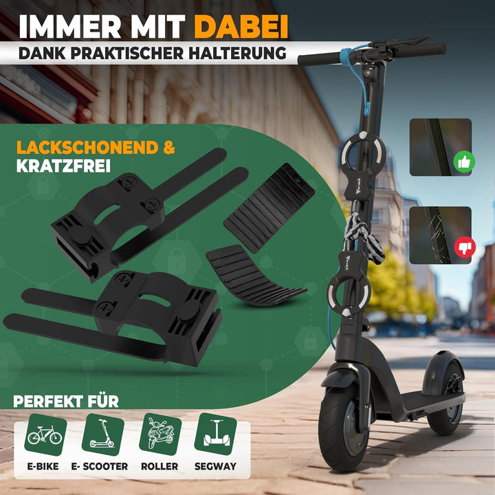 MIVELO E-Scooter Schloss extra sicher - Kettenschloss I Handschellenschloss für Elektroroller I Fahr