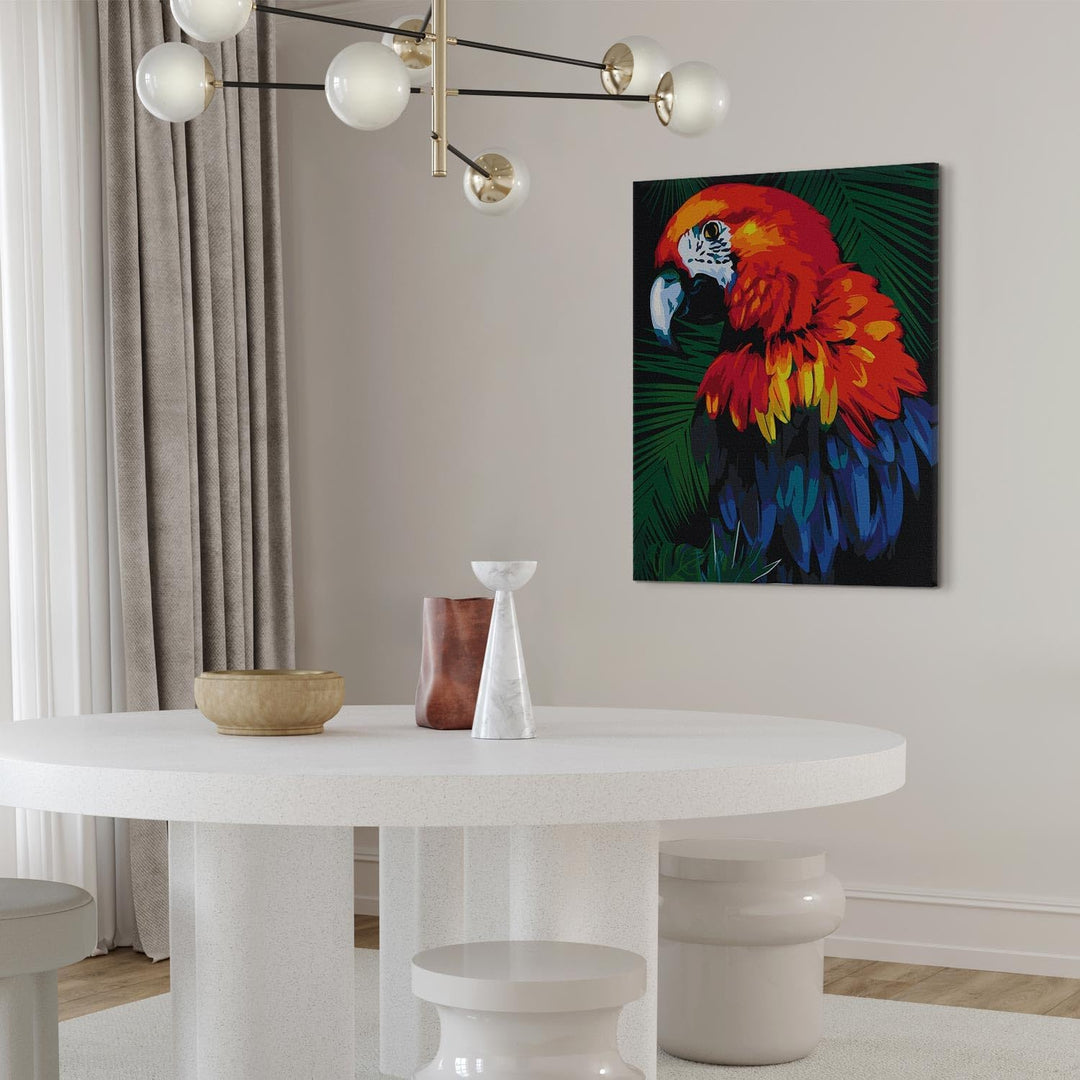 murando - Malen nach Zahlen Papagei 40x60 cm Malset mit Holzrahmen auf Leinwand für Erwachsene Kinde