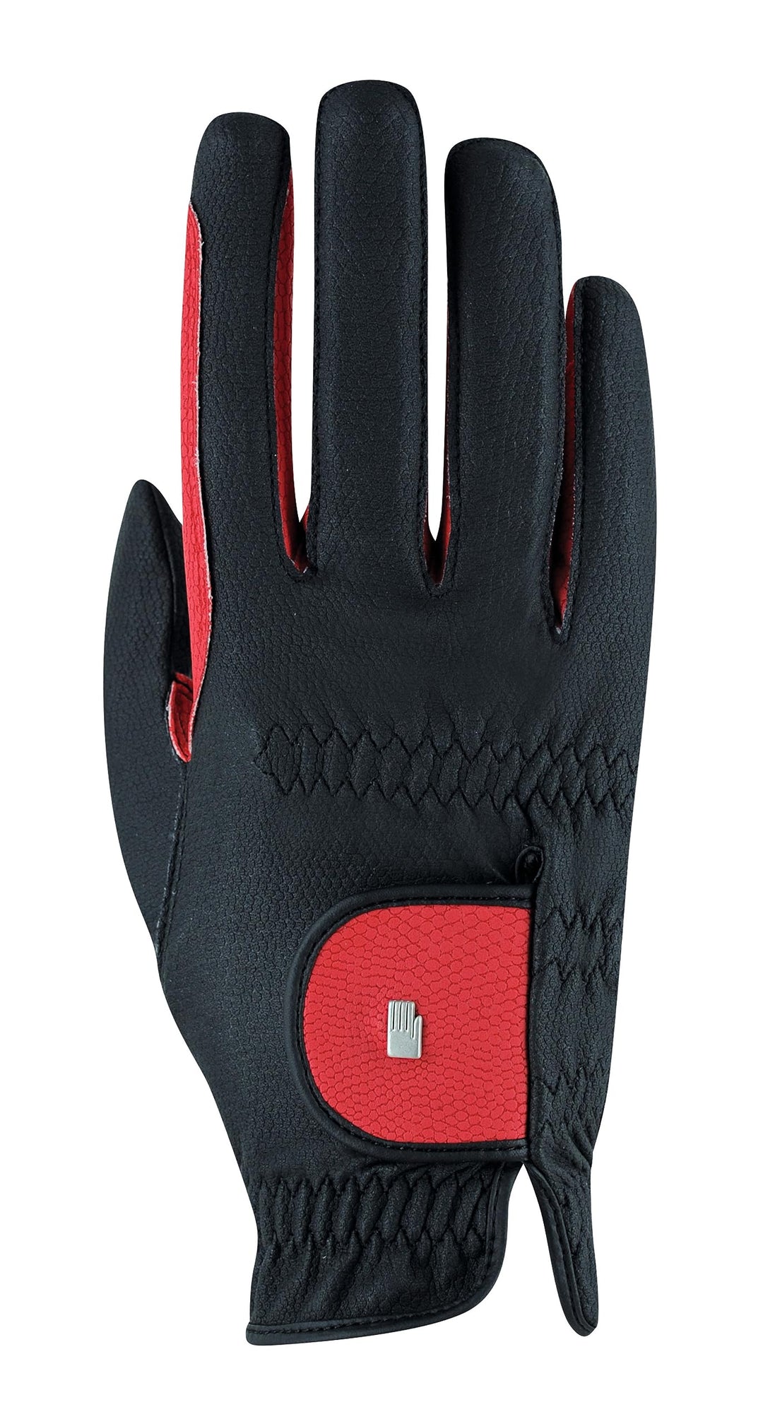 Roeckl Sports Reithandschuh Malta, Turnier Sommer Handschuh, 5 Farben, Grösse 6-10.5 6.5 Schwarz/Rot