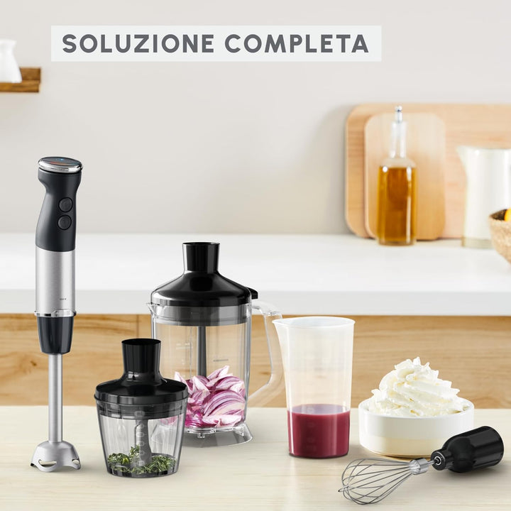 Moulinex Quickchef+, Stabmixer, Technologie mit Powelix-Klingen, Leistung 1000 W, Mixer mit Schnellm