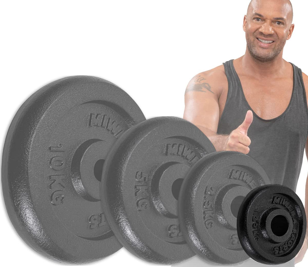 Miweba Sports Hantelscheiben Set HSG | 𝐏𝐫𝐨𝐟𝐢 Hanteln - 1.25-10.0 Kg Hantelscheibe - Hantel Scheiben