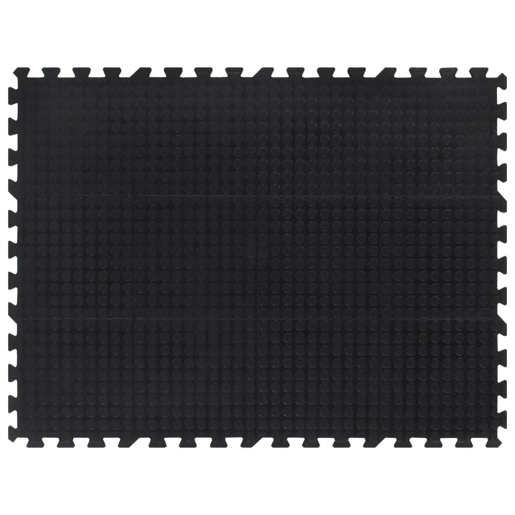 Gummi-Bodenfliese Schwarz 12 mm 90x120 cm | Stossdämpfend, geräuschreduzierend, rutschfeste Untersei