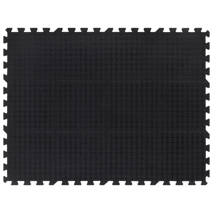 Gummi-Bodenfliese Schwarz 12 mm 90x120 cm | Stossdämpfend, geräuschreduzierend, rutschfeste Untersei