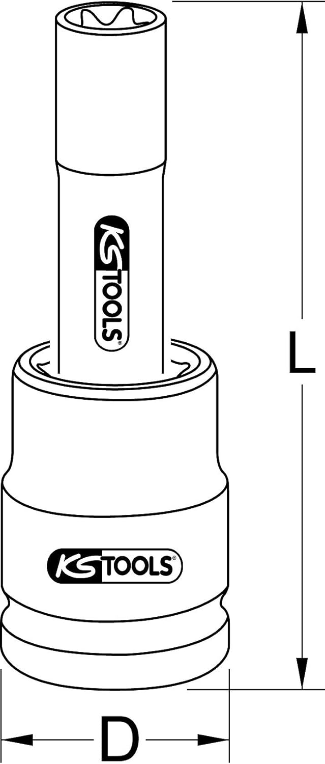KS Tools 450.0453 3/4" TX-E-Kraft-Stecknuss, lang, E22, E22