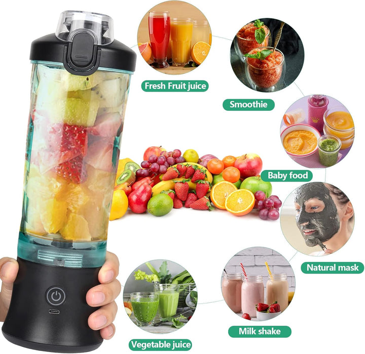 Dreamhigh® Mixer Smoothie Maker, 600ml Tragbarer Mixer für Smoothies und Shakes mit 6 Klingen, 4000m