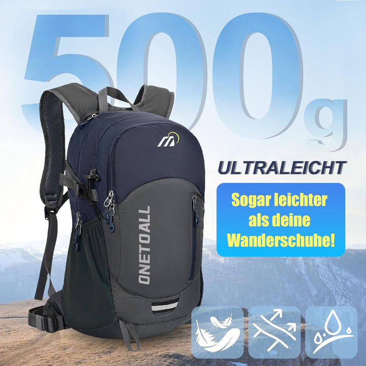 Diebstahlsicherer Wanderrucksack Damen 20L, Leichter Tagesrucksack Herren Klein, Wasserdichter Fahrr