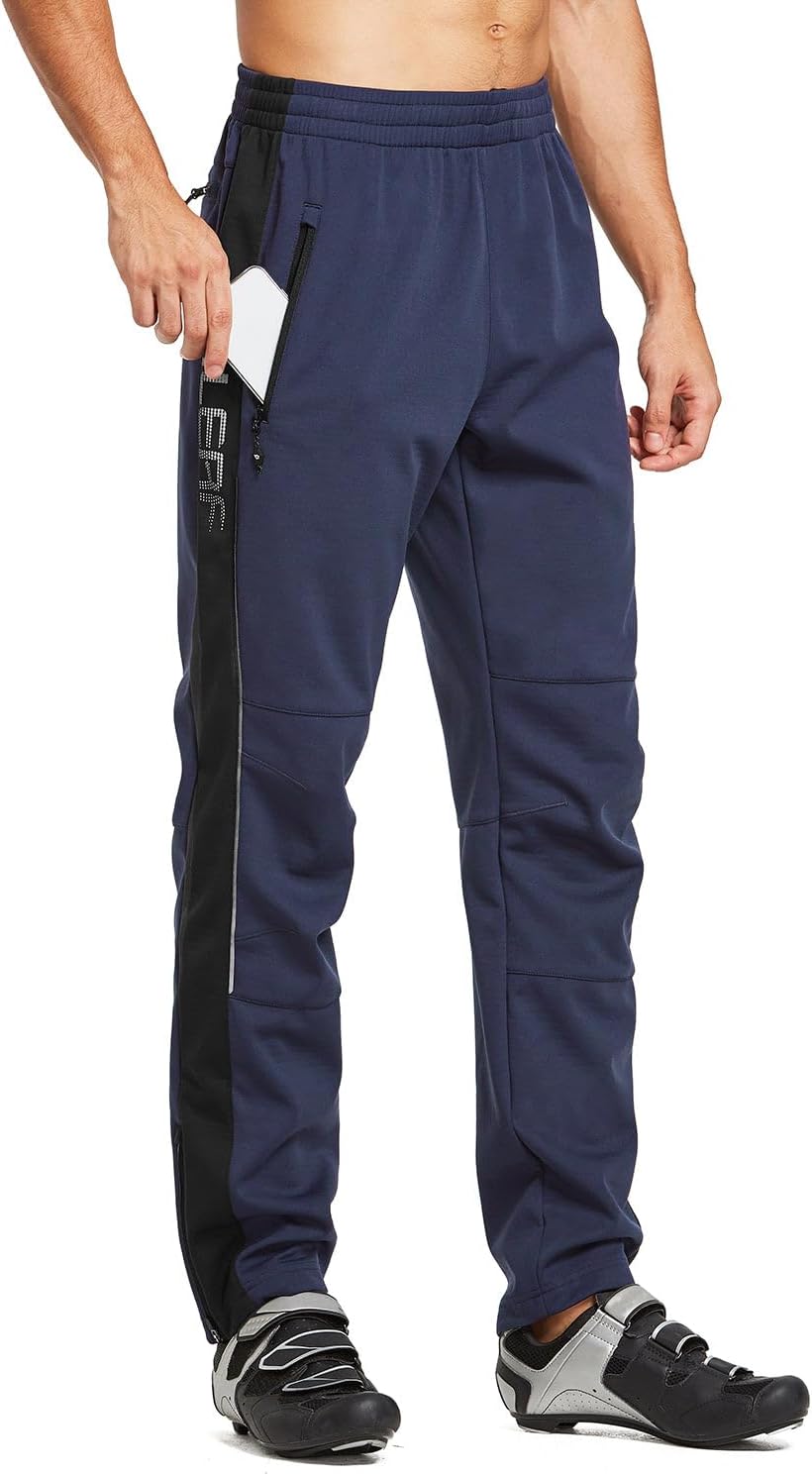 BALEAF Herren Fahrradhose Thermo Fleece Radhose Wasserdicht Winddicht Softshellhose Warm Wanderhose