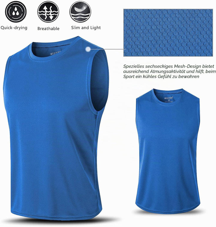 Tank Top Herren, Achselshirts Sport Ärmelloses Shirt Unterhemd Fitness Sleeveless Tshirt für Running