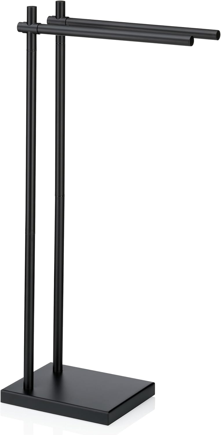 kela Handtuchhalter stehend 79cm, höhenverstellbar, Handtuchständer mit 2 Stangen, DEVIN, Metall pul