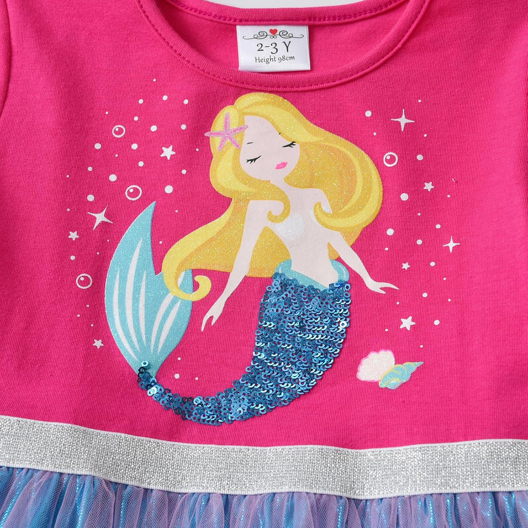 DXTON Mädchen Einhorn Kleider Prinzessin Kleid Party Geburtstag Ferien Baby Kleid Gr. 90-130 Rosash8