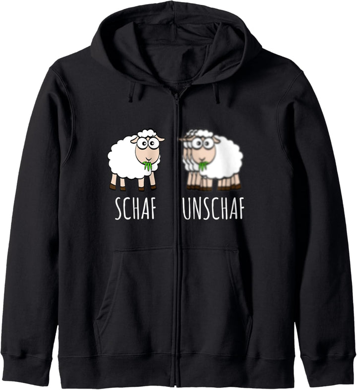 Schaf Unschaf Wortwitz Wortspiele Geschenidee Schafe Schaf Kapuzenjacke