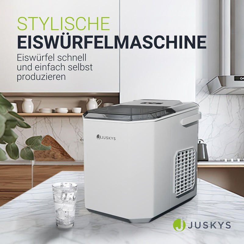 Juskys Eiswürfelmaschine IceOracle - Cocktail Eiswürfel in 6-13 min - Mini Eiswürfelbereiter für 12