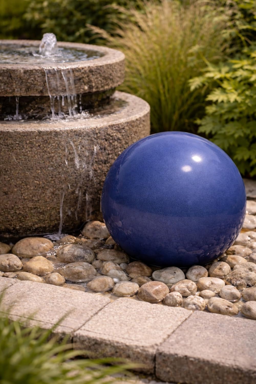 Keramik Kugel 30 cm Gartenkugel Dekokugel Gartenfigur Dekoration aus frostfester, witterungsbeständi