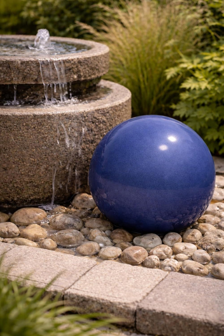 Keramik Kugel 30 cm Gartenkugel Dekokugel Gartenfigur Dekoration aus frostfester, witterungsbeständi