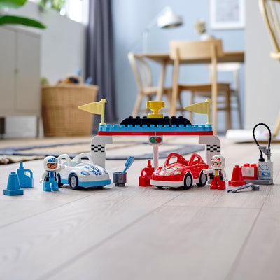 LEGO 10947 DUPLO Rennwagen Spielzeugautos, Kleinkinder Spielzeug, Kinderspielzeug ab 2 Jahre Standar