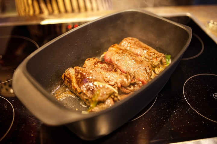 Berndes Rostiere Bräter mit Deckel, Induktion, Unibräter aus Aluguss, allherdtauglich, backofengeeig