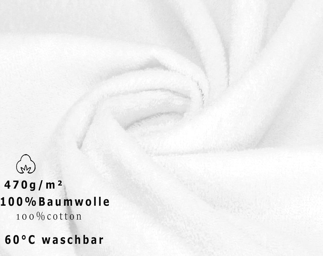 Betz 8 Stück Handtücher Set Grösse 50 x 100 cm Handtuch Premium 100% Baumwolle Farbe weiss, Weiss
