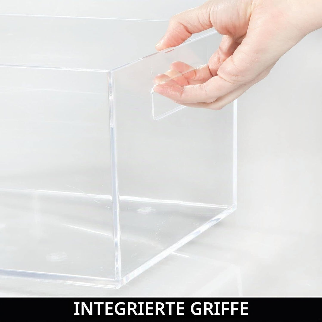 mDesign Aufbewahrungsbox mit Griffen – mittelgrosse Kühlschrankbox zur Lebensmittelaufbewahrung – Ki