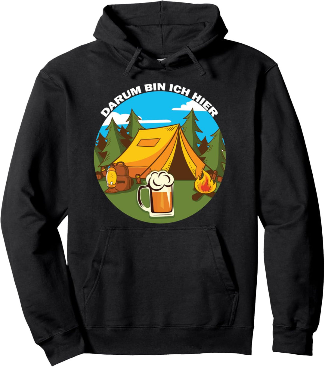 Darum bin ich hier Frau Campervan Campingplatz geboren Pullover Hoodie