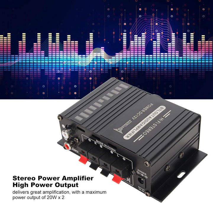 Bluetooth 5.0 Audio-Leistungsverstärker, Aluminiumlegierung, 20 W X 2, 20 Hz Bis 20 kHz, Stereo-Vers