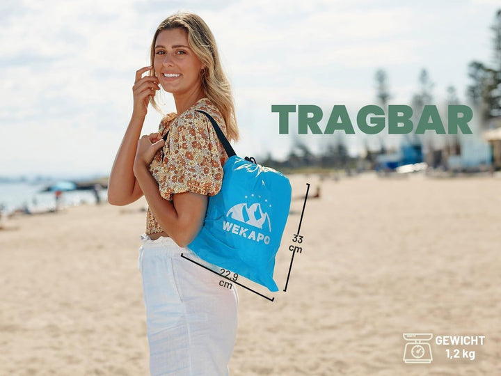 Wekapo Aufblasbarer Lounger mit Tragebeutel, Sicherungsstock und Pflaschenöffner für Reisen, Camping
