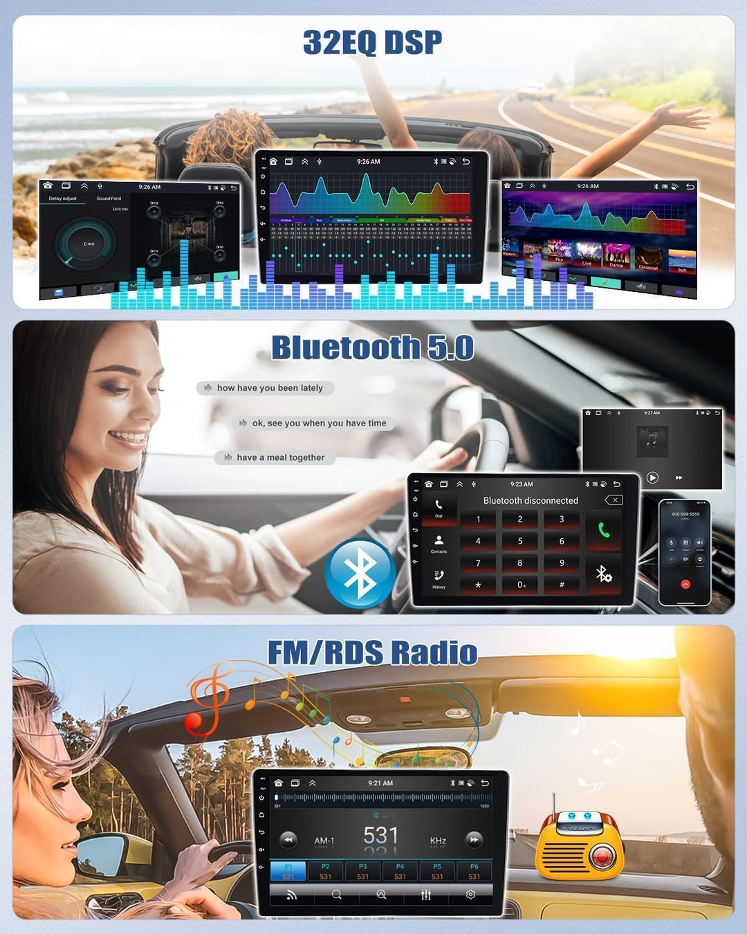 8-Core 4G+64G CAMECHO Android 15 Carplay Autoradio für VW Golf 4 Polo Sharan Jetta MK4 T5 Multivan m
