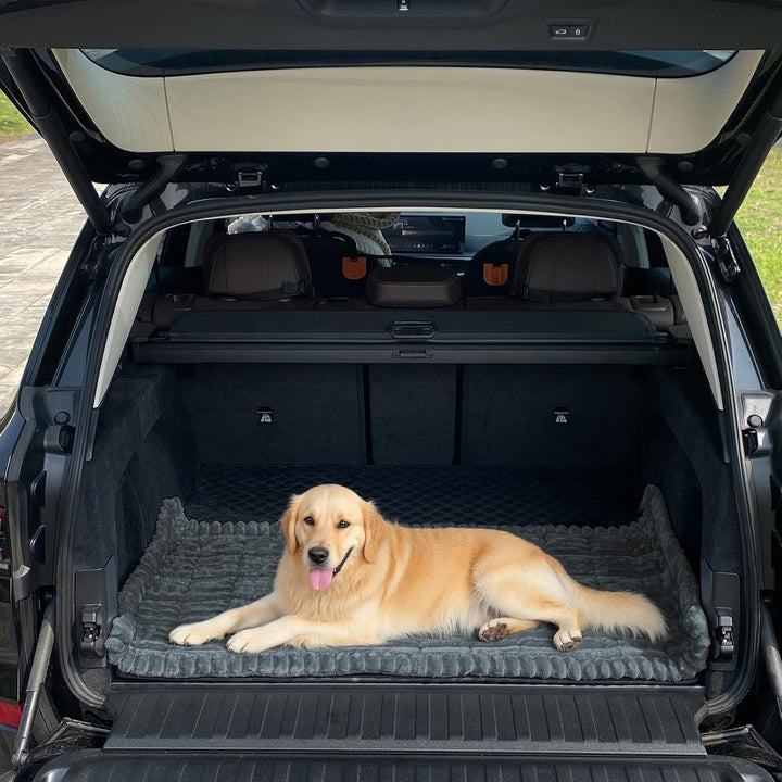 Hunde-Autositzbezug für Rücksitz - Weiche Rücksitz-Haustier-Bett-Matte, Rutschfeste Reise-Hundebett-