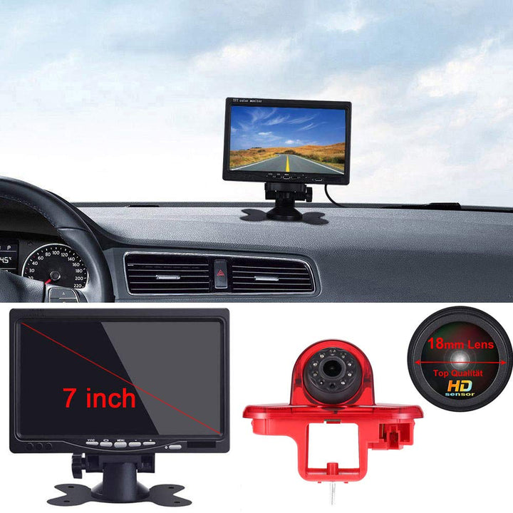 im 3.Bremslicht Bremsleuchte Rückfahrkamera Rückfahrsystem+7" LCD TFT Monitor Ersatz für Opel Vivaro