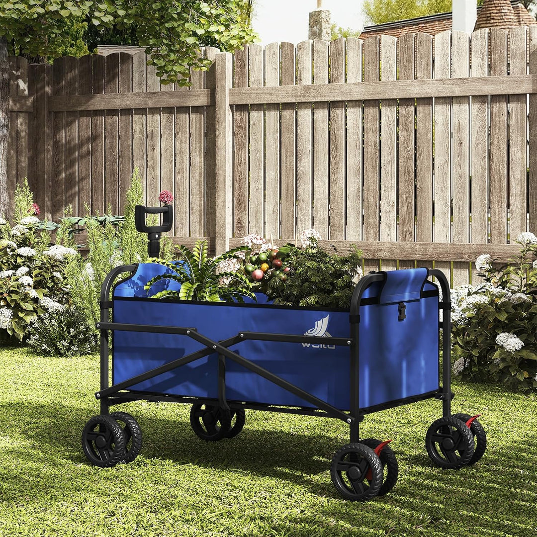 WOLTU Bollerwagen faltbar, Handwagen Transportwagen klappbar, Gartenwagen Strandwagen mit Bremsen Do