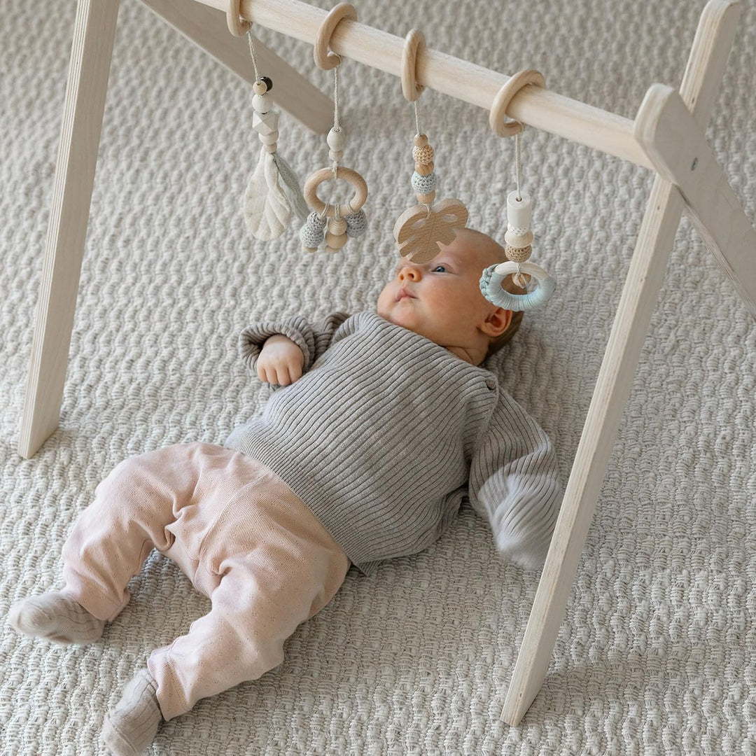 BASIC Spielbogen – Holz Baby Spielbogen ab Geburt, Schichtholz, stabile Konstruktion, Montessori Bab