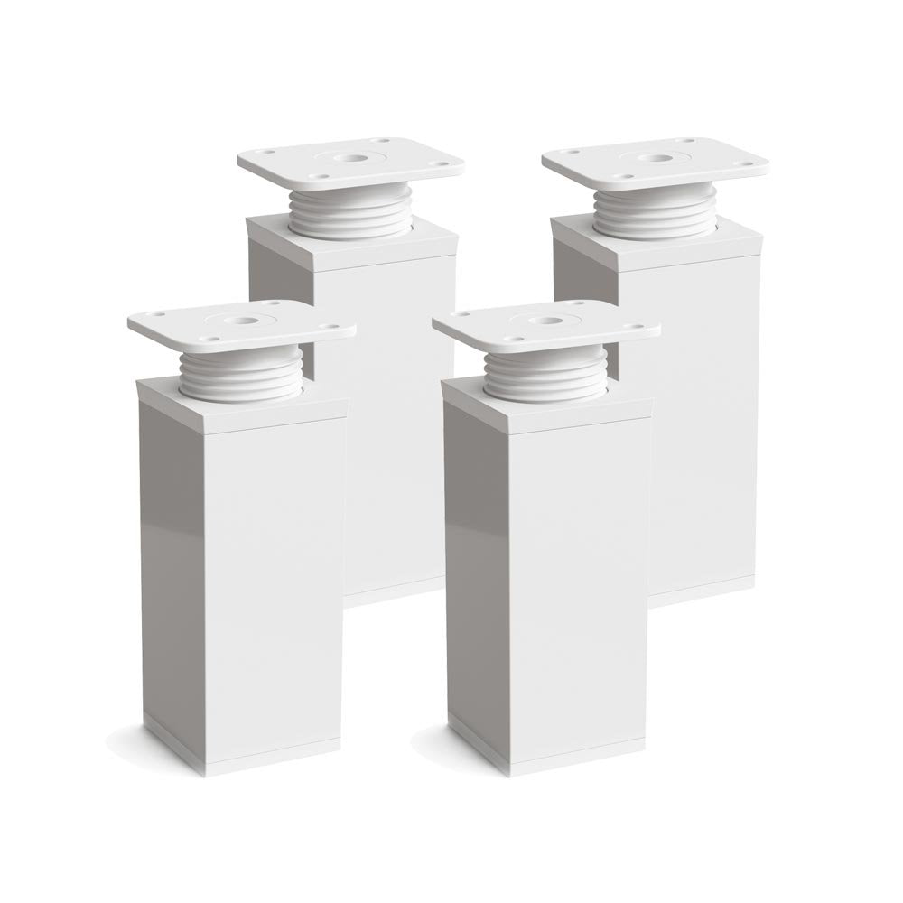 Sossai Möbelfüsse MFV1, 4er Set, Höhe 60 mm, höhenverstellbar, Vierkantprofil 40 x 40 mm, weiss, ide