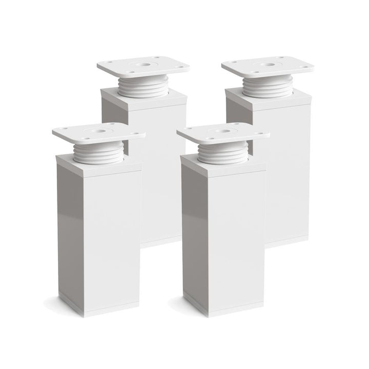 Sossai Möbelfüsse MFV1, 4er Set, Höhe 60 mm, höhenverstellbar, Vierkantprofil 40 x 40 mm, weiss, ide