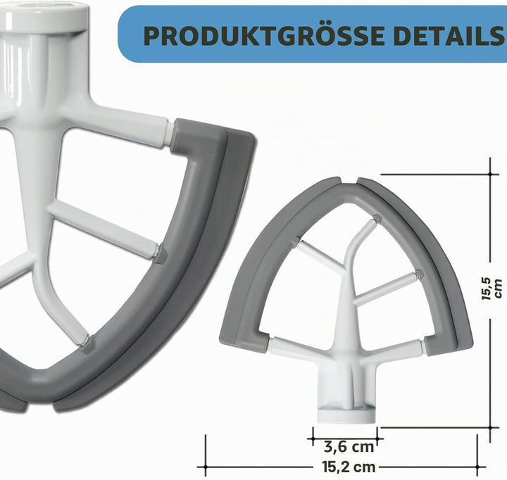 Flex Edge Schlägel für KitchenAid 4,5–5 Quart Kippkopf-Standmixer, Flachrührer Zubehör Mit Beide Kan