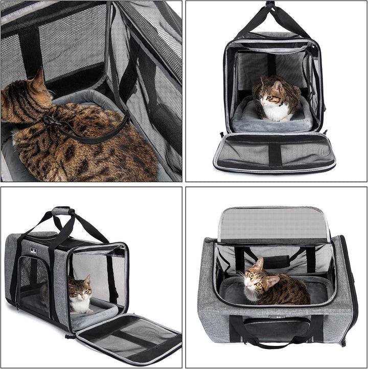 Wakytu Transportbox für Katze Hund, Transporttasche für Haustiere, Faltbare Hundetransportbox Katzen