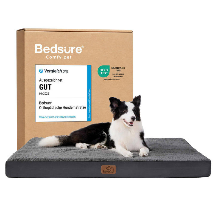 Bedsure orthopädisches Hundebett Grosse Hunde - 112x81x7.6cm Hundekissen flauschig Hundematte waschb