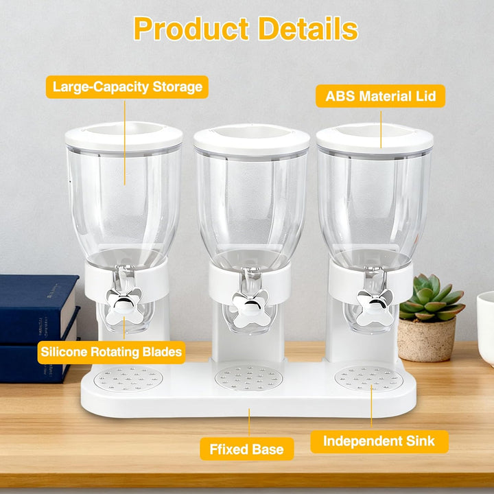 FARYODI Cereal Dispenser Countertop 2L, Lebensmittelspender aus Kunststoff,Cereal Dispenser & Cornfl