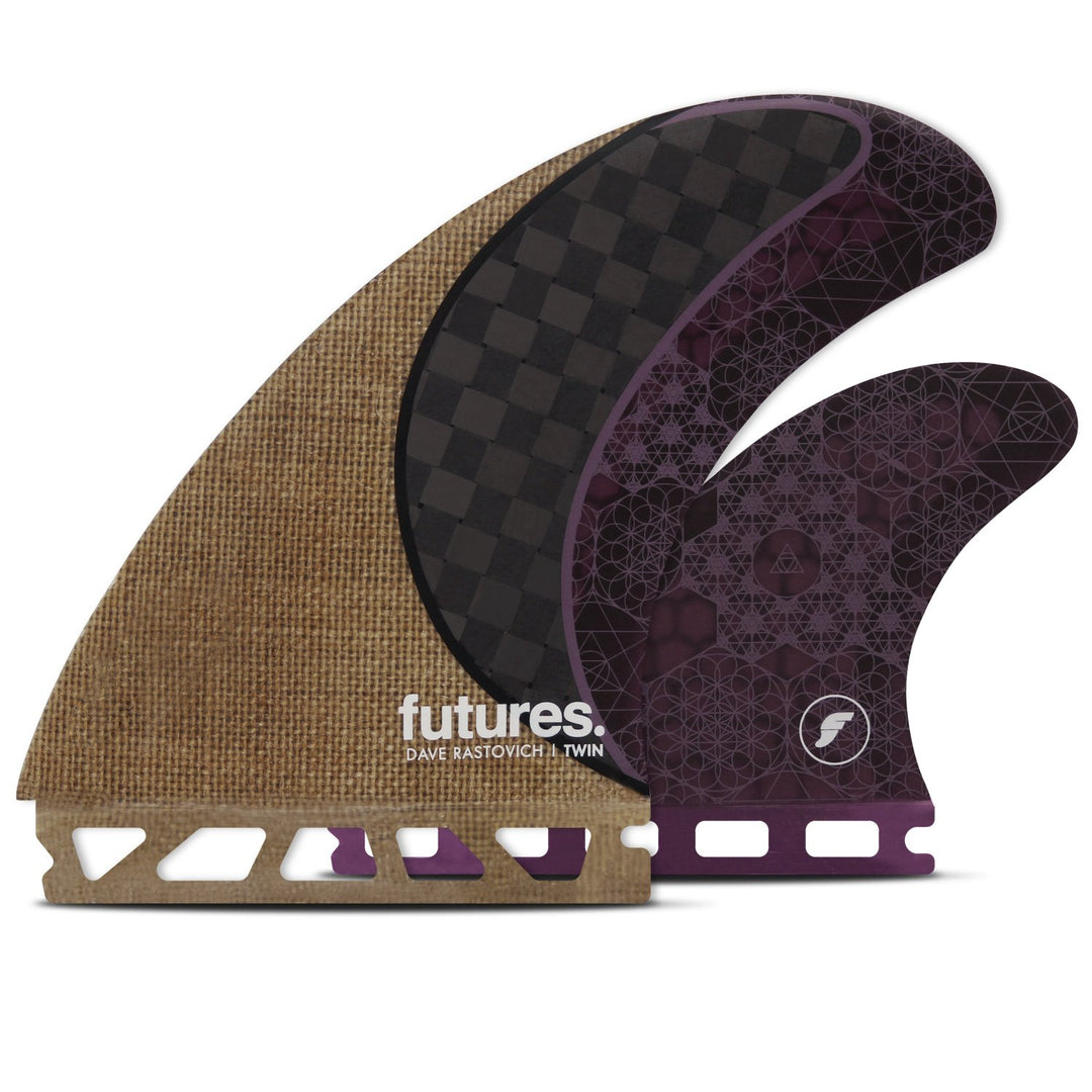 Futures Rasta Honeycomb Twin Surfboard Fin Jute Carbon Purple Einheitsgrösse, Jute Carbon Purple Ein