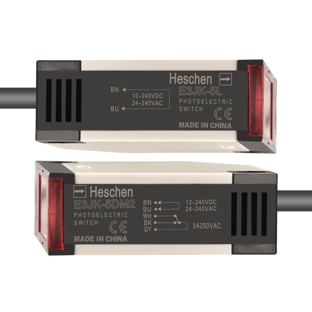 Heschen Fotoelektrischer Schalter, E3JK-5DM2-5L, 24-240VAC/12-240VDC, Bijection Type, Detection Dist